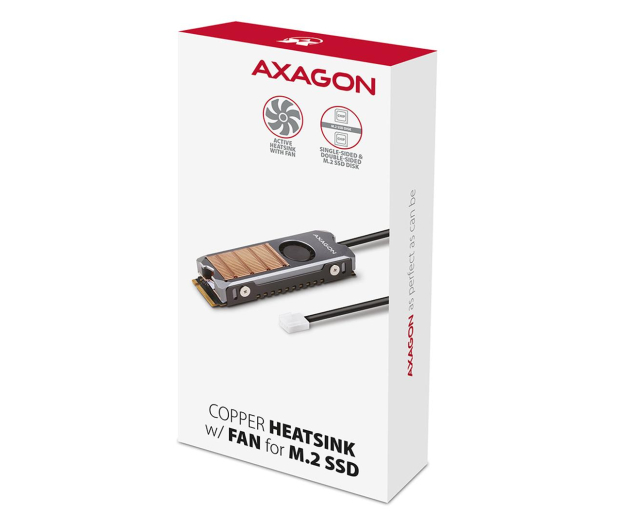 Axagon Miedziany radiator M.2 SSD + FAN 13mm - 1185582 - zdjęcie 4